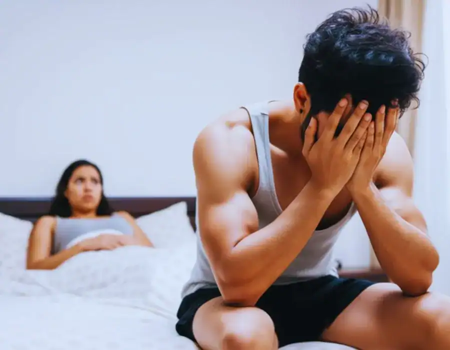 Image of upset man in need of erectile dysfunction treatment Wales